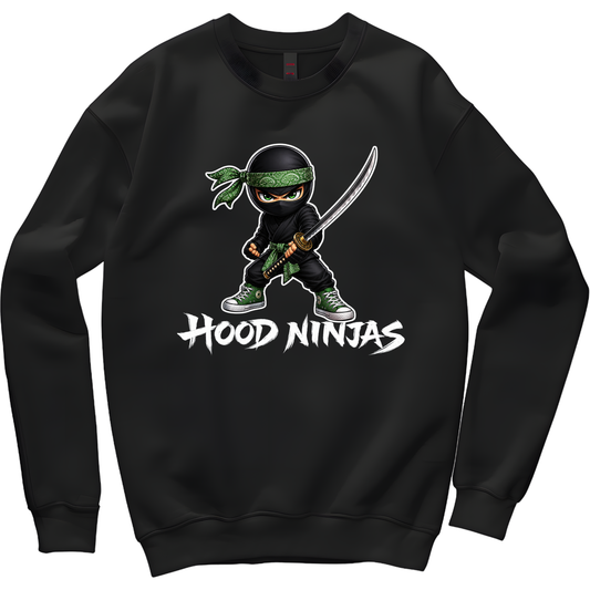 Green Hood Ninja Crewneck Sweater