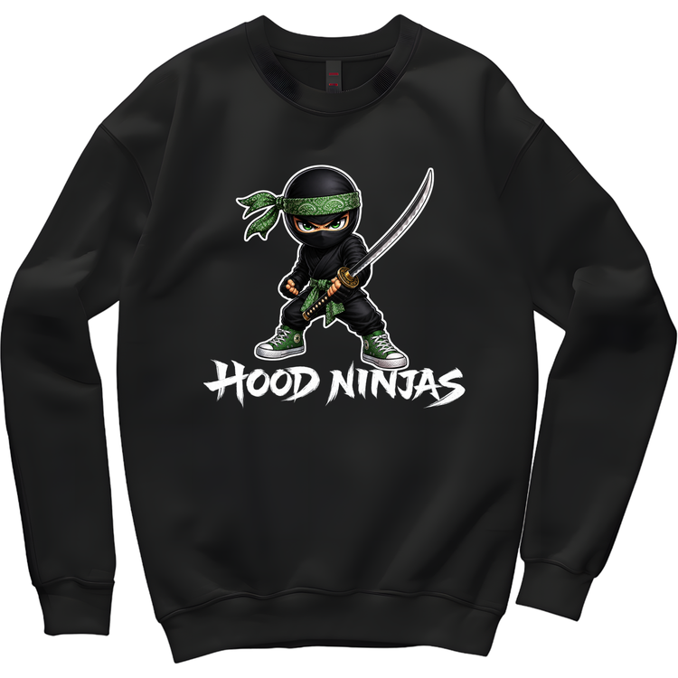 Green Hood Ninja Crewneck Sweater