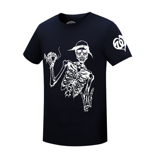 THA West Coast Joint Smoking Skeleton Navy Shirt